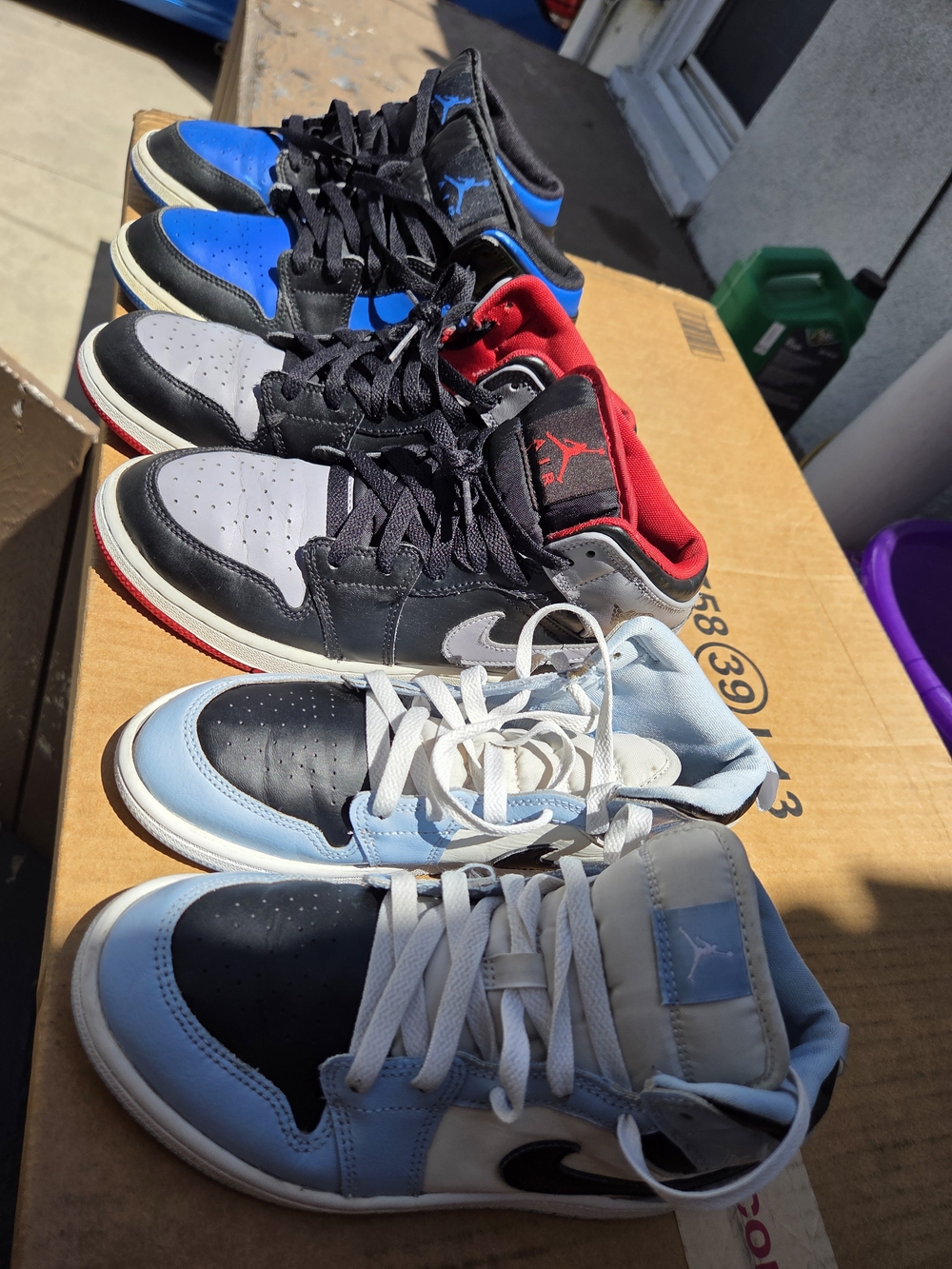 Jordan Kids' High-Top Sneakers in Black, Red, Blue, Gray and Light Blue